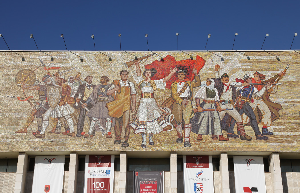 nationalistic mosaic National History Museum in Tirana