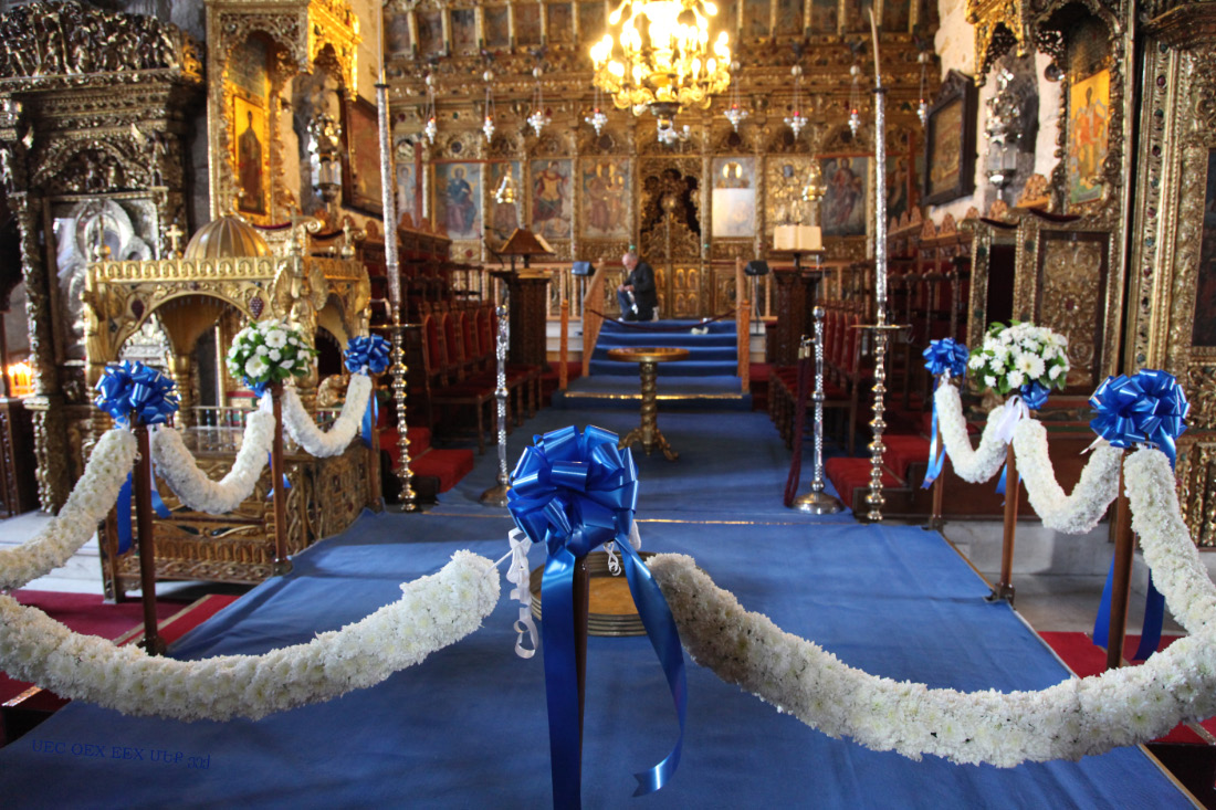 Marriage preparations in the Church of Saint Lazarus in Larnaca on Cyprus