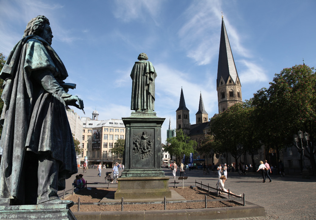 Ludwig van Beethoven scupture by Ernst Julius Hähnel erected in 1845 on the Münsterplatz in Bonn