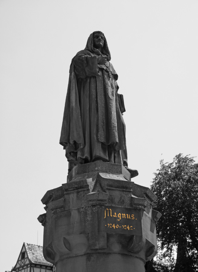 Albertus Magnus adorning Schwabentorbrücke in Freiburg im Breisgau
