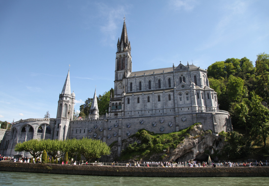 grotto and Upper Basilica at Lourdes