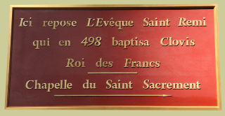 sign in Basilica of Saint Remi in Reims