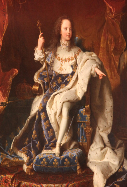 portrait of Louis XV in Versailles by Rigaud
