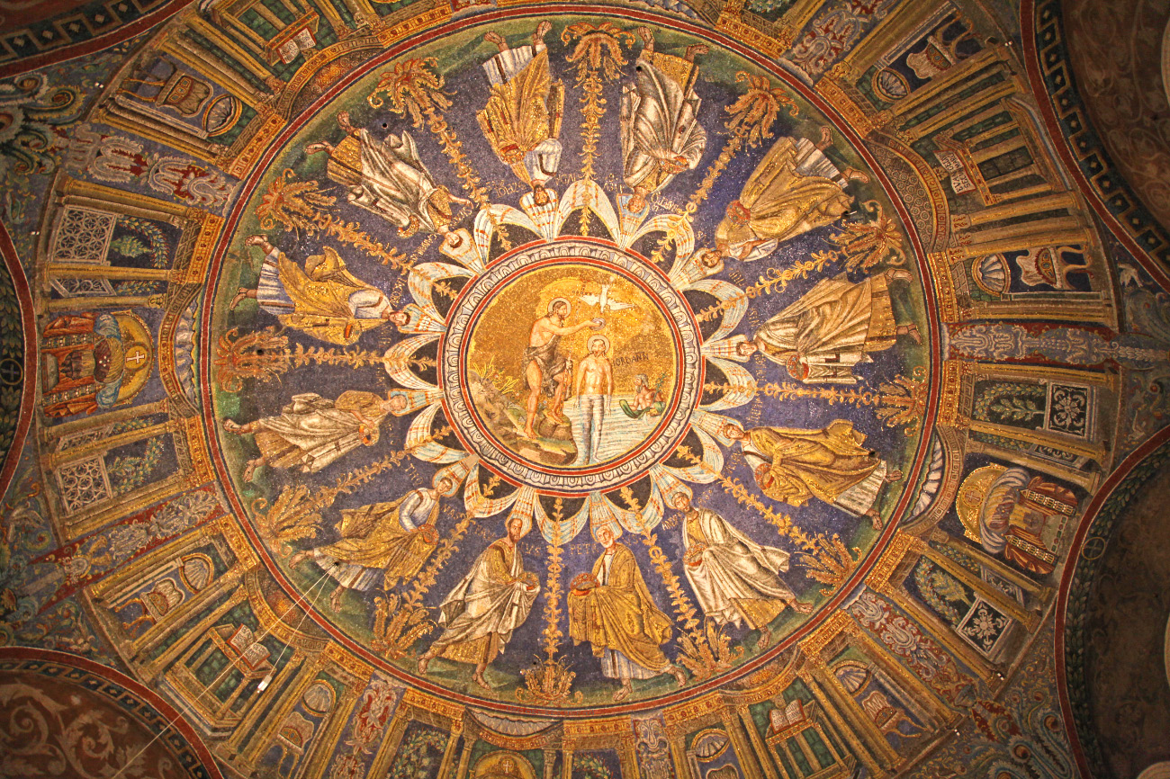 dome mosaic Il Battistero Neoniano, detto anche degli Ortodossi - Neonian Bapistery, also known as the Orthodox Baptistery