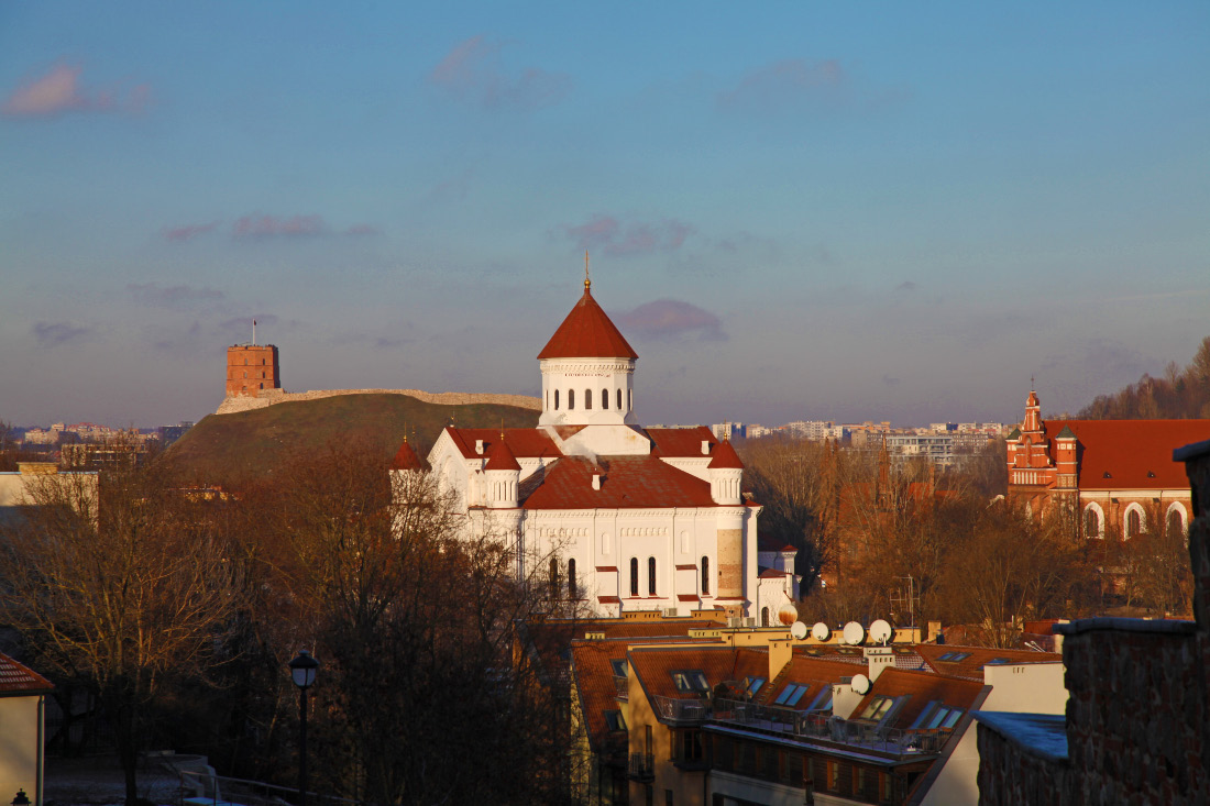 Gediminas Tower and Orthodox Cathedral of the Theotokos and Church of Saints Francis and Bernard