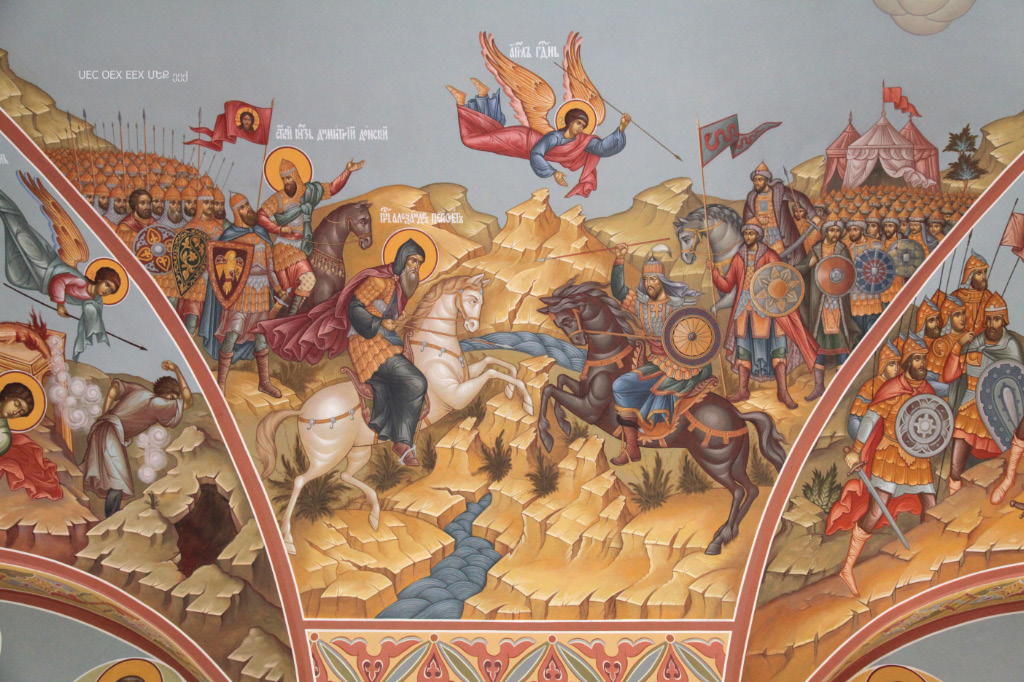 Church fresco on Battle of Kulikovo Pole