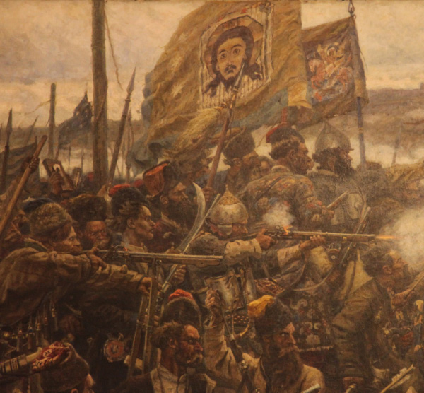 onquest of Siberia by Yermak by Vasily Ivanovich Surikov Christian soldiers and flag