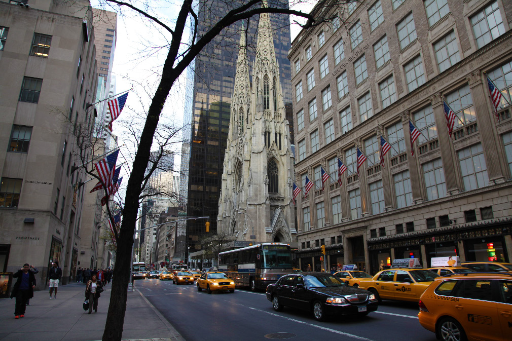 Saint Patrick's Cathedral on Fith Avene in central Manhattan, New York