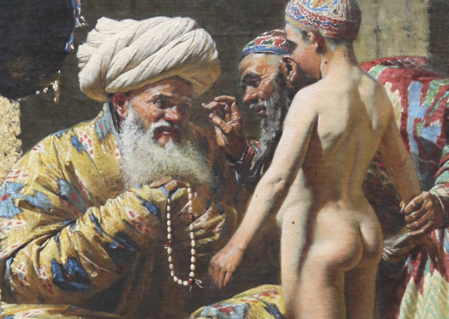 V.V. Vereshchagin depicting the dispicable Islamic pederasty in Sale of a Slave Child