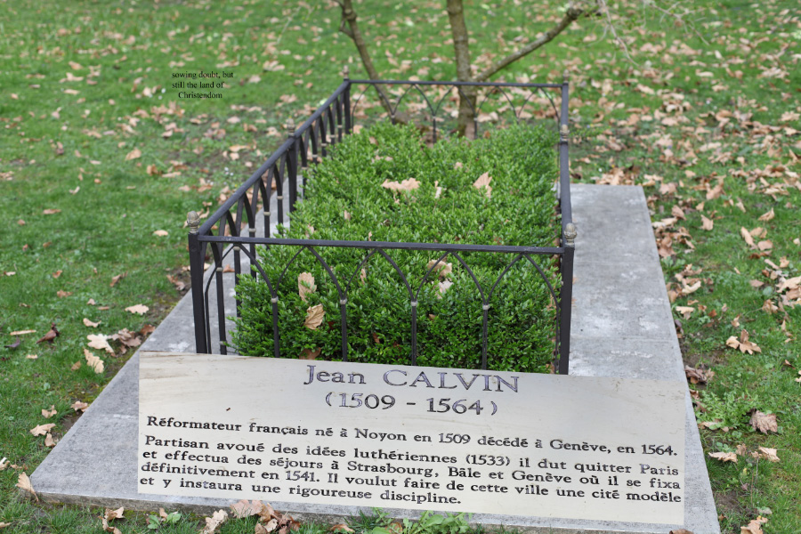 grave of Calvin in Geneva