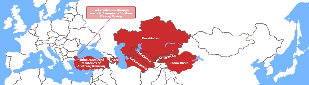 the Turkic States pictured within Eurasia