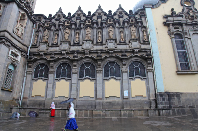 right side of Holy Trinity Cathedral in Addis Ababa
