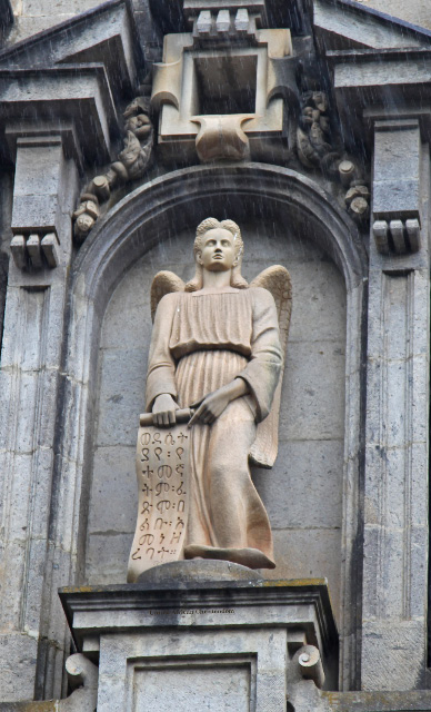 Angel bearing script on Cathedral of Holy Trinity in Addis Ababa